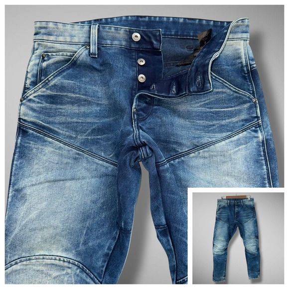G-Star Raw Jeans Mens 31x30 5620 3D Tapered Denim Pants Double Knee Stretch - Picture 1 of 13